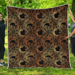 Black And Gold Celestial Pattern Print Quilt