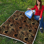 Black And Gold Celestial Pattern Print Quilt