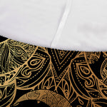 Black And Gold Celestial Pattern Print Sofa Cover