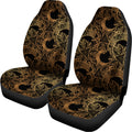 Black And Gold Celestial Pattern Print Universal Fit Car Seat Covers