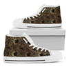 Black And Gold Celestial Pattern Print White High Top Shoes