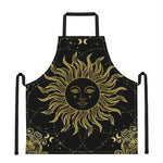 Black And Gold Celestial Sun Print Apron