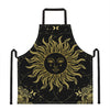 Black And Gold Celestial Sun Print Apron