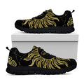 Black And Gold Celestial Sun Print Black Running Shoes
