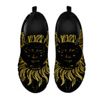 Black And Gold Celestial Sun Print Black Sneakers