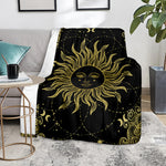 Black And Gold Celestial Sun Print Blanket