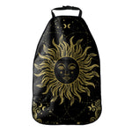 Black And Gold Celestial Sun Print Car Seat Organizers