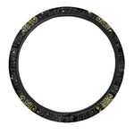 Black And Gold Celestial Sun Print Car Steering Wheel Cover