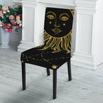 Black And Gold Celestial Sun Print Dining Chair Slipcover