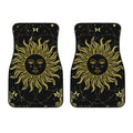 Black And Gold Celestial Sun Print Front Car Floor Mats