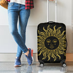 Black And Gold Celestial Sun Print Luggage Cover