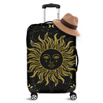 Black And Gold Celestial Sun Print Luggage Cover