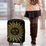 Black And Gold Celestial Sun Print Luggage Cover