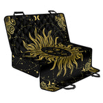 Black And Gold Celestial Sun Print Pet Car Back Seat Cover