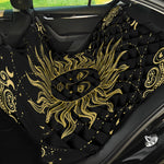 Black And Gold Celestial Sun Print Pet Car Back Seat Cover