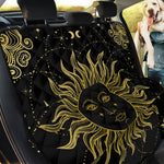 Black And Gold Celestial Sun Print Pet Car Back Seat Cover