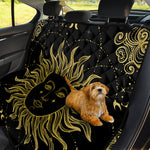 Black And Gold Celestial Sun Print Pet Car Back Seat Cover