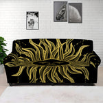 Black And Gold Celestial Sun Print Sofa Cover