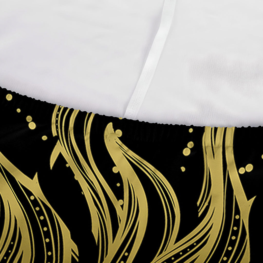 Black And Gold Celestial Sun Print Sofa Cover