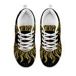 Black And Gold Celestial Sun Print White Sneakers