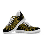 Black And Gold Celestial Sun Print White Sneakers
