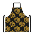 Black And Gold Dragon Pattern Print Apron