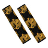 Black And Gold Dragon Pattern Print Car Seat Belt Covers