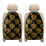 Black And Gold Dragon Pattern Print Car Seat Organizers