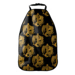 Black And Gold Dragon Pattern Print Car Seat Organizers