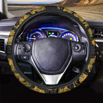 Black And Gold Dragon Pattern Print Car Steering Wheel Cover