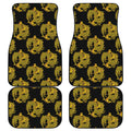 Black And Gold Dragon Pattern Print Front and Back Car Floor Mats