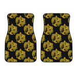 Black And Gold Dragon Pattern Print Front Car Floor Mats