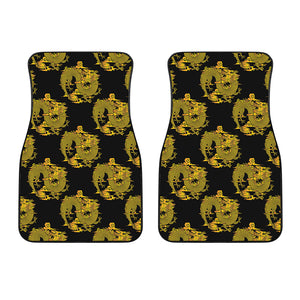 Black And Gold Dragon Pattern Print Front Car Floor Mats