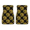 Black And Gold Dragon Pattern Print Front Car Floor Mats