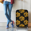 Black And Gold Dragon Pattern Print Luggage Cover