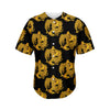 Black And Gold Dragon Pattern Print Men's Baseball Jersey