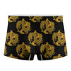 Black And Gold Dragon Pattern Print Men's Boxer Briefs