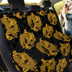 Black And Gold Dragon Pattern Print Pet Car Back Seat Cover