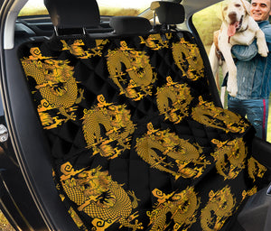 Black And Gold Dragon Pattern Print Pet Car Back Seat Cover