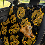 Black And Gold Dragon Pattern Print Pet Car Back Seat Cover