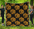 Black And Gold Dragon Pattern Print Quilt