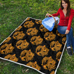 Black And Gold Dragon Pattern Print Quilt