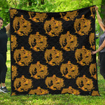 Black And Gold Dragon Pattern Print Quilt