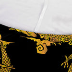 Black And Gold Dragon Pattern Print Sofa Cover