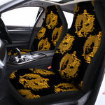 Black And Gold Dragon Pattern Print Universal Fit Car Seat Covers