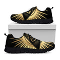 Black And Gold Eye of Providence Print Black Running Shoes
