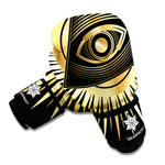 Black And Gold Eye of Providence Print Boxing Gloves