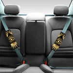 Black And Gold Eye of Providence Print Car Seat Belt Covers