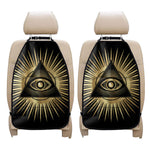 Black And Gold Eye of Providence Print Car Seat Organizers