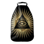 Black And Gold Eye of Providence Print Car Seat Organizers